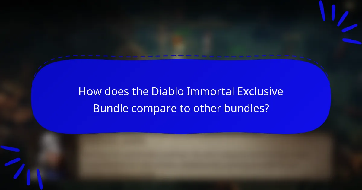 How does the Diablo Immortal Exclusive Bundle compare to other bundles?